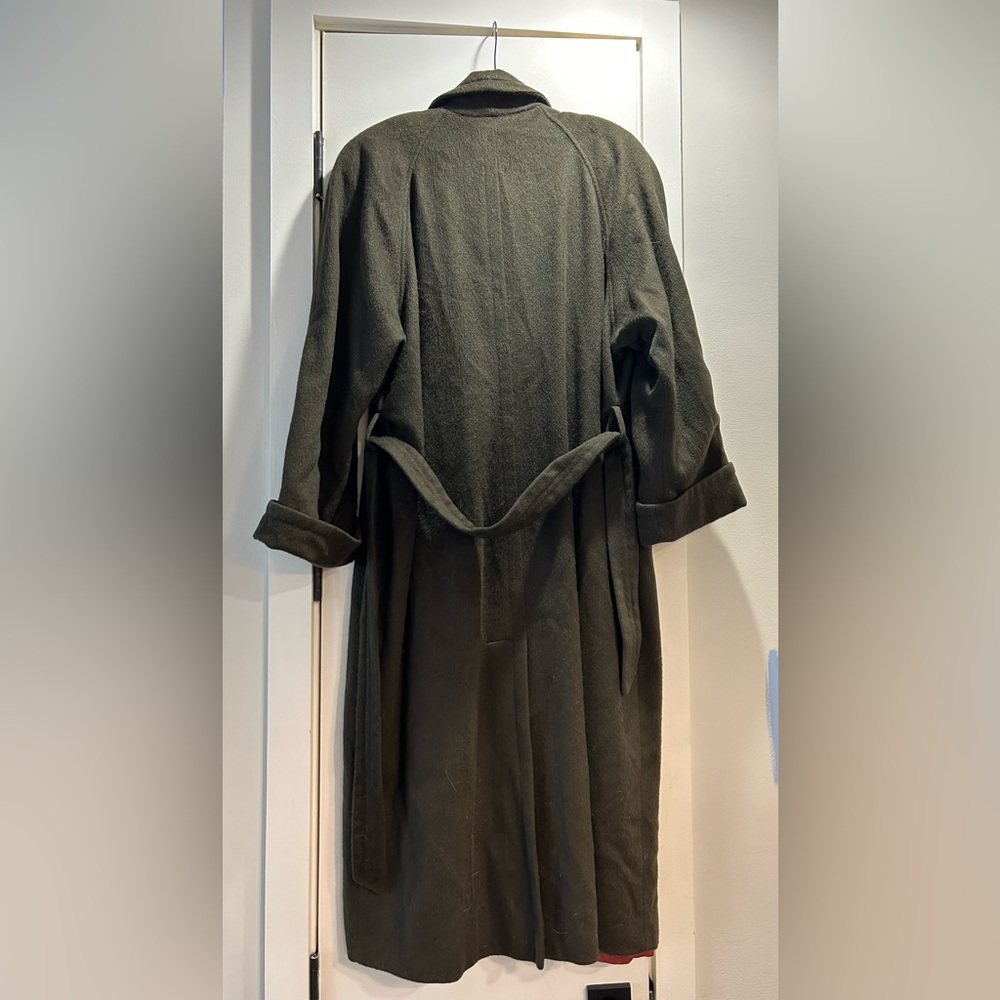 Vintage Green Wool Long Coat - Picture 2 of 4